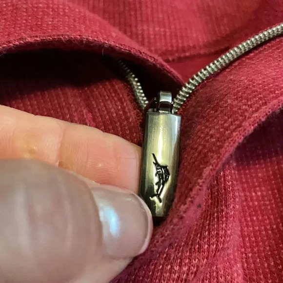 Tommy Bahama quarter zip ribbed sweatshirt Brick red Men’s size small Casual - Picture 10 of 12